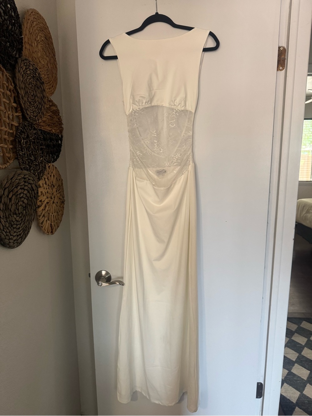 Peppermayo White Lace-Trim Dress